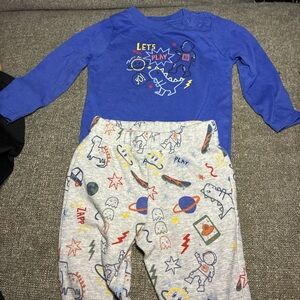 Blue Space-Themed Baby Outfit